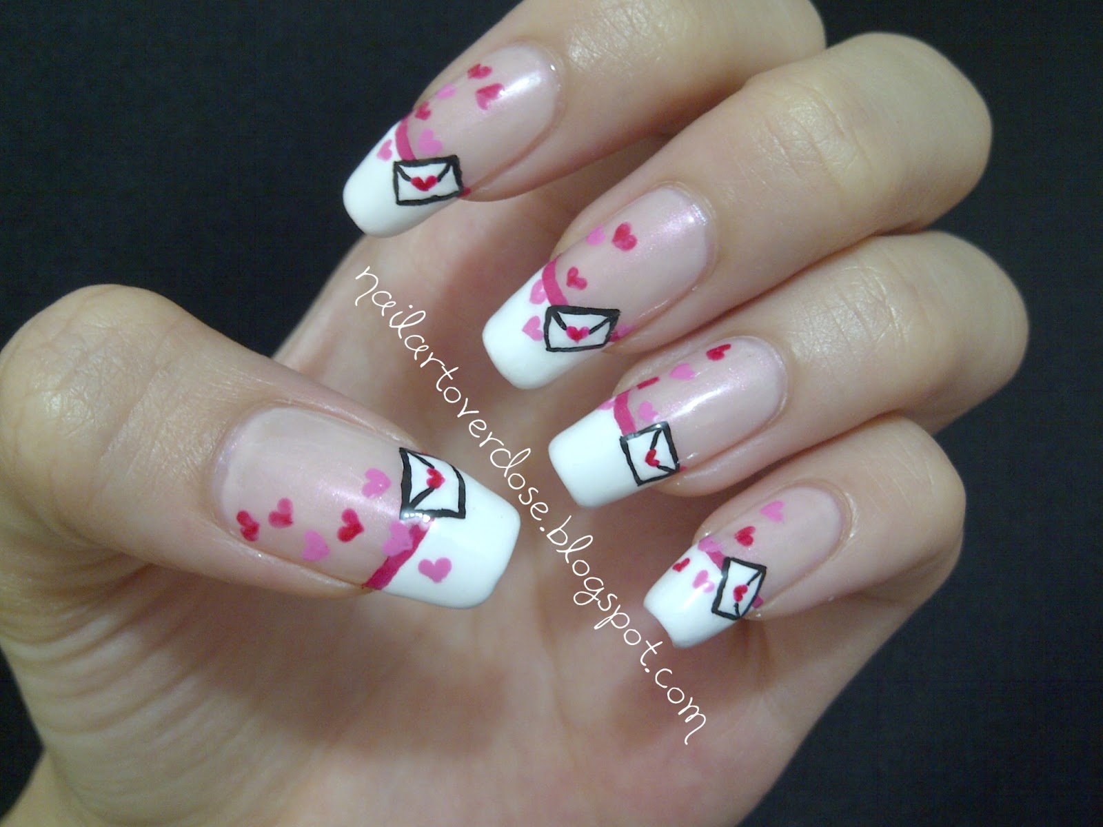 Nail Art Overdose: Valentine Nail Art Challenge Day 4: Love Letters