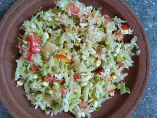 Bottle gourd, Watermelon white, Green gram sprouts, Tomato, Coconut