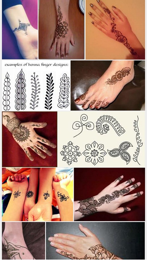 Contoh Gambar Henna di Tangan  yang Mudah  dan  Simple  