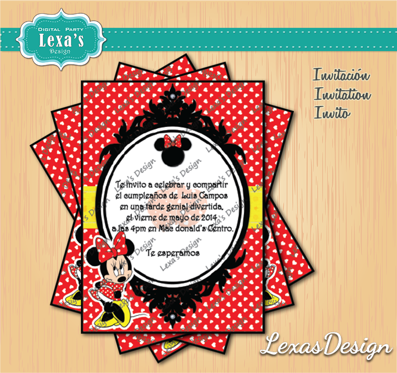 Invitaciones fiestas Minnie Mouse gratis