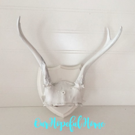 DIY boho flower antler decor white spray paint