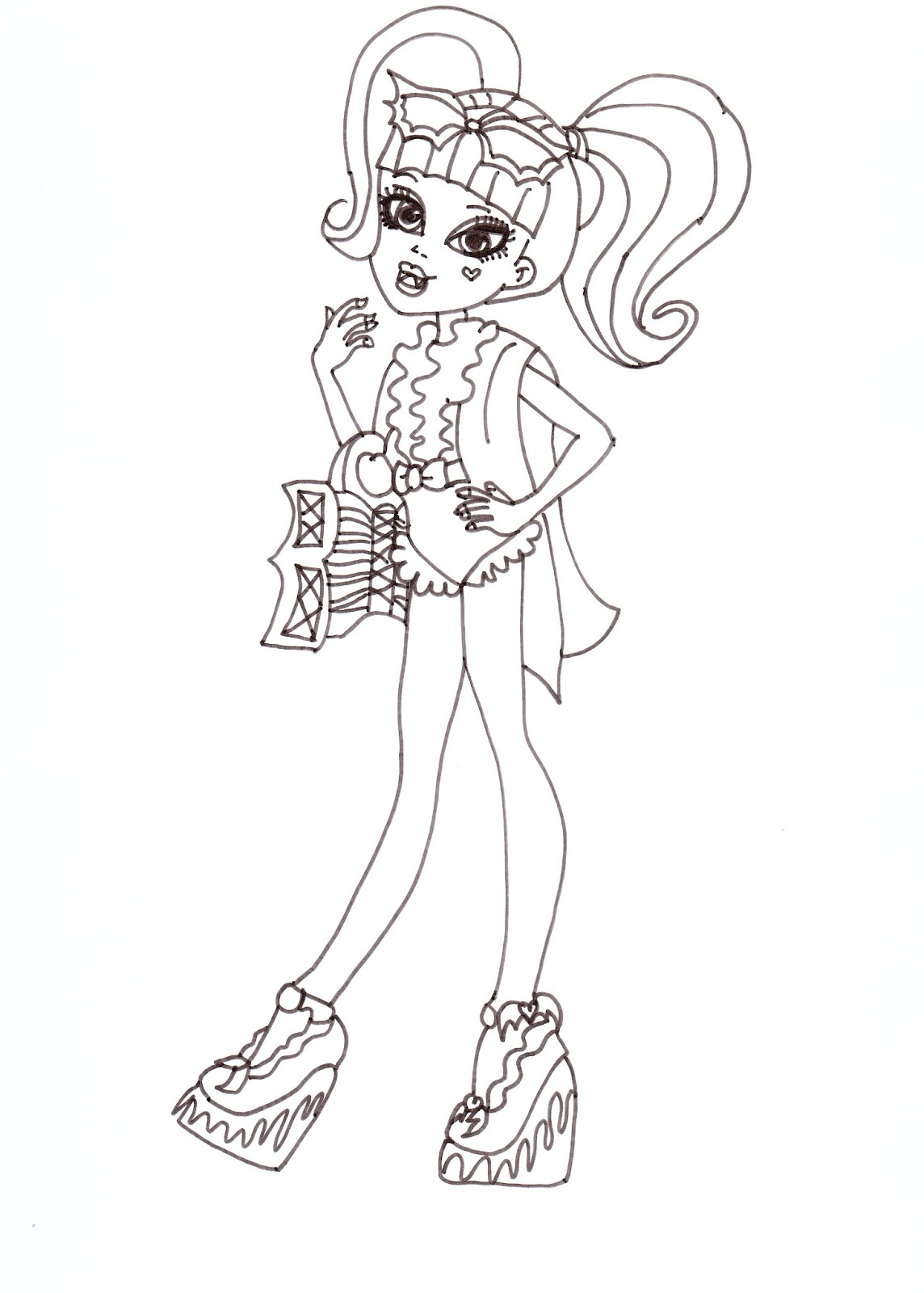 Download Free Printable Monster High Coloring Pages: Draculaura Swim Class Coloring Sheet