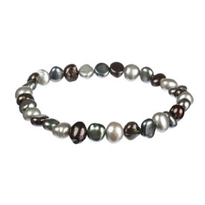 7 Piece Black and White pearl bracelets