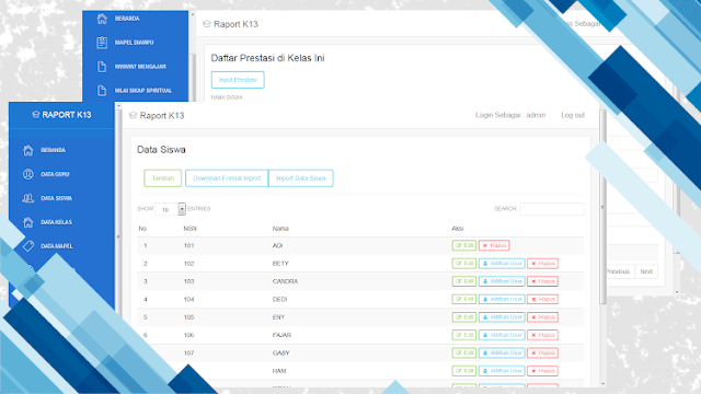 Aplikasi Web Rapor dan Nilai Siswa K13
