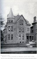 Black and white photograph of exterior, William A. Hardesty residence 91 Hamilton Avenue, Columbus, by Lorenzo Marvin Baker, c1897. Retrieved 2023 from Columbus Metropolitan Library.