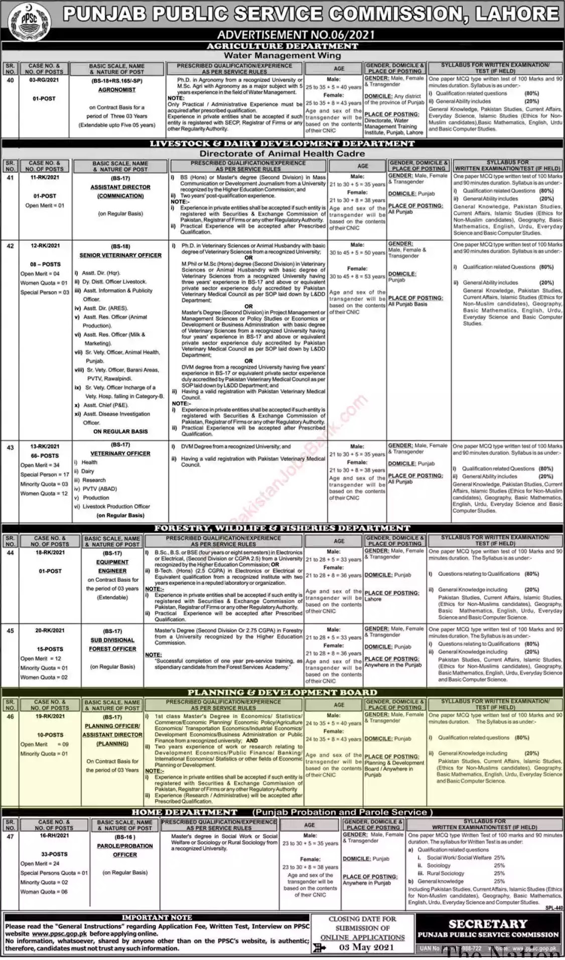 New Jobs in Pakistan Livestock and Dairy Development Department Punjab Jobs 2021 | Apply Online
