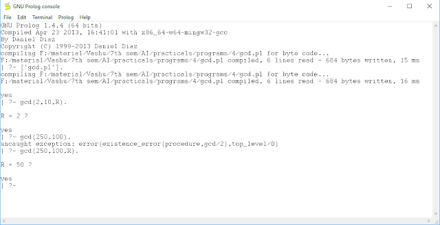 Write a Prolog program to implement GCD of two numbers.