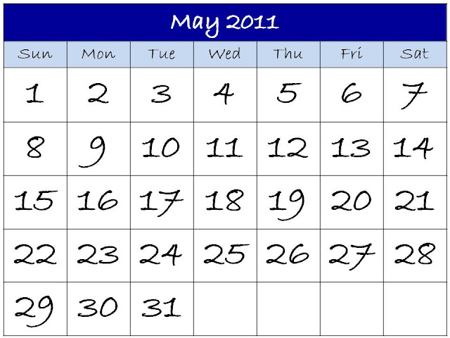 downloadable calendar 2011. Downloadable Calendar May 2011