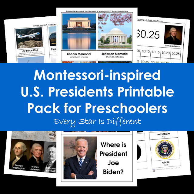 United States Presidents for Preschoolers Printable Pack