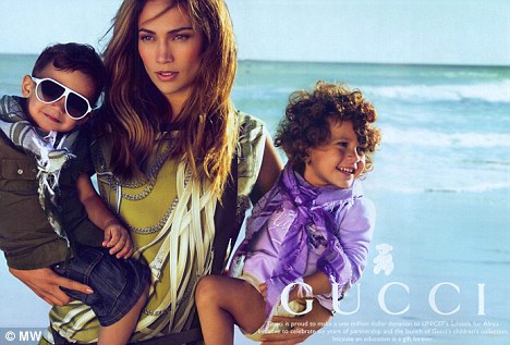 jennifer lopez kids gucci ad. mother in a new Gucci ad