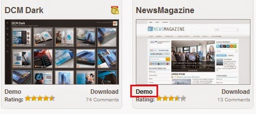 klik DEMO di bawah contoh gambar template blog yang anda pilih