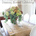 French Toile and Burlap Dining Room Tabletop