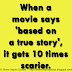 When a movie says 'based on a true story', it gets 10 times scarier. 