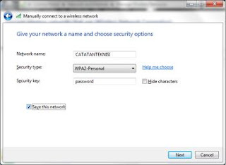 network and security option wifi ad hoc