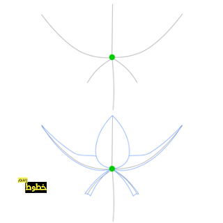 تعليم طريقة رسم زهرة اللوتس في خطوط رسم سهله