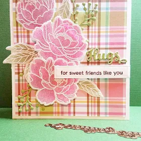 Sunny Studio Stamps: Pink Peonies Customer Card by Amy Moore