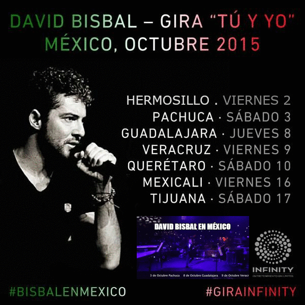 David Bisbal Gira Tu y Yo en Mexico, octubre 2015