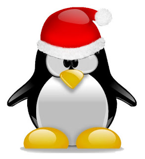 Penguin in a santa hat