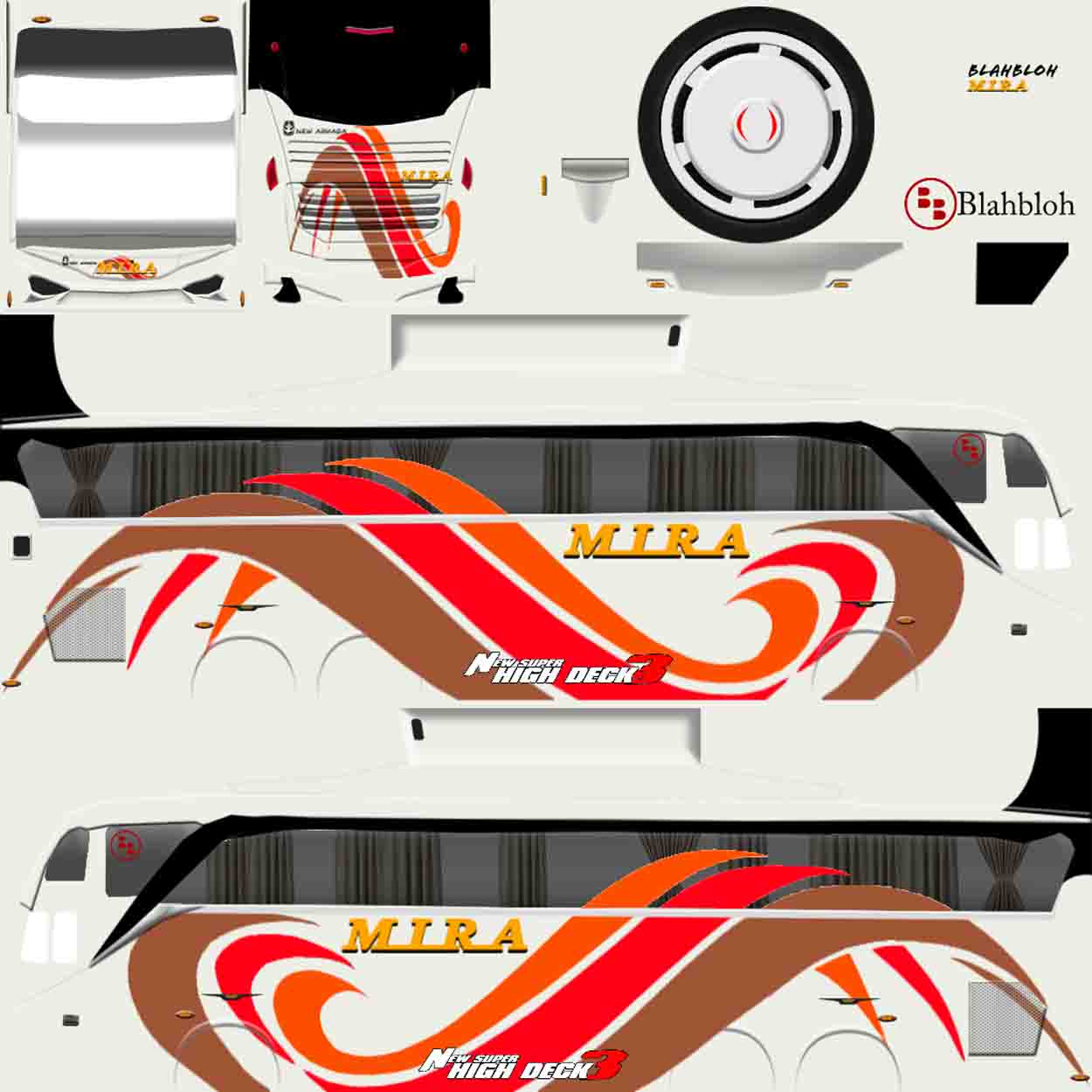 livery bussid double decker mira