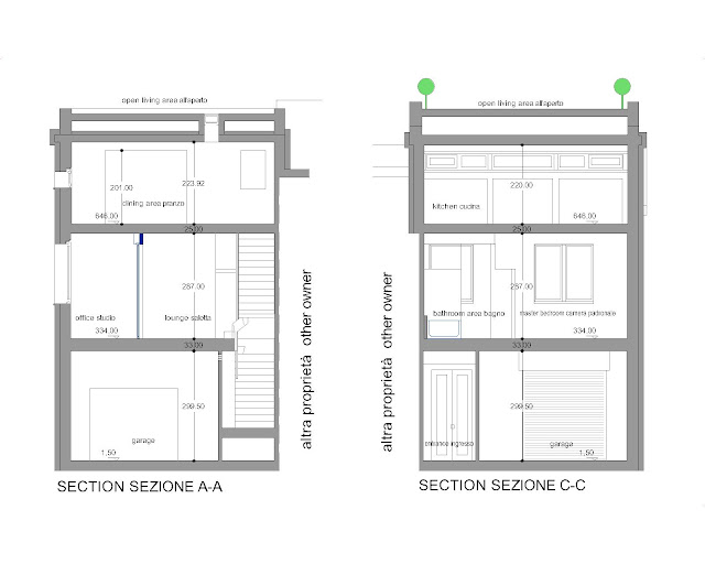 sezioni sections A-A C-C