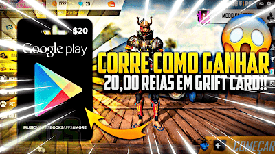 CORRE!! Como GANHAR $20,00 em GIFT CARDS GASTAR COMO QUISER NO FREE FIRE