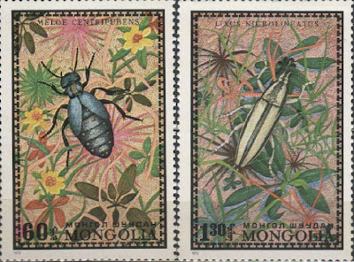 монгольские марки о жуках beetle2