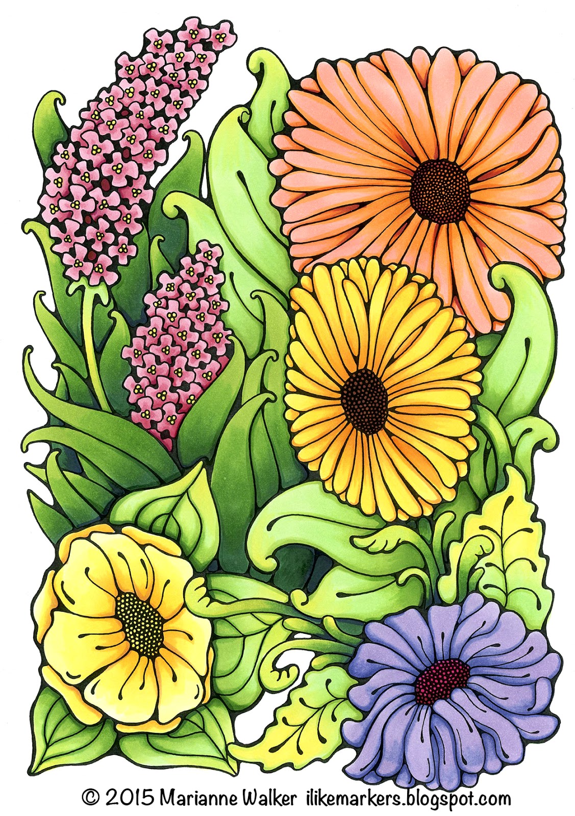 Download I Like Markers: Coloring leaves with extra depth