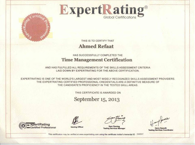 Time Management Certification - Expert Rating