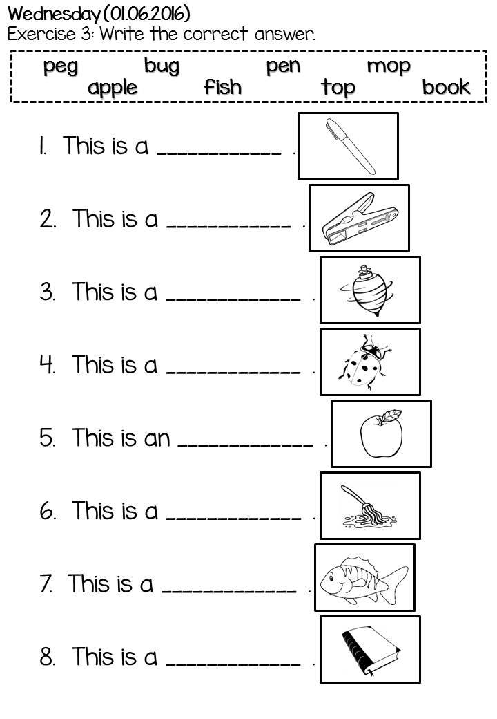 Homework English Year 1 Cuti Pertengahan Tahun