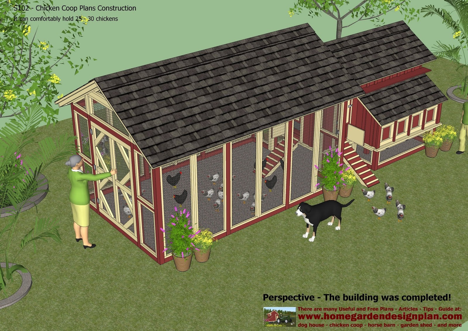 garden plans: S102 - Chicken Coop Plans Construction - Chicken Coop ...