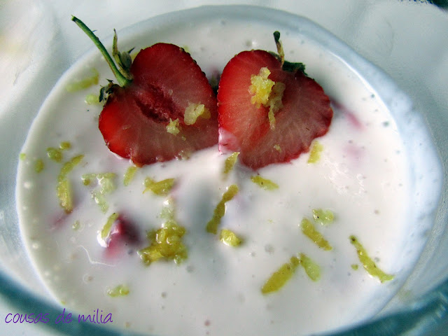 Crema helada de fresas y queso