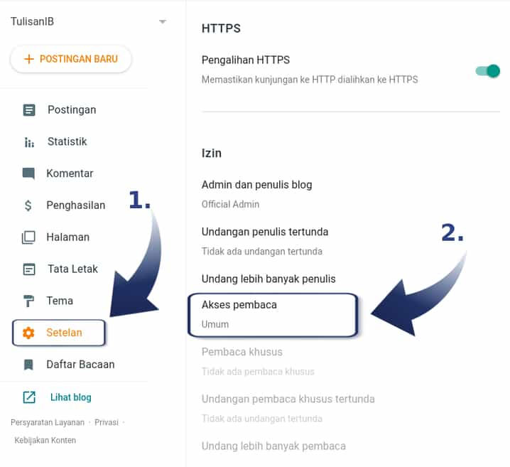 Buka Akses pembaca