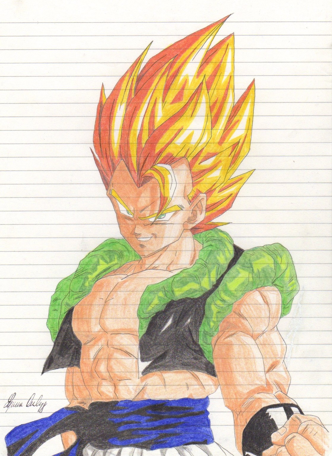 Un altro disegno d epoca sempre di Dragon Ball Se ricordo bene facevo la terza media quindi ¨ del 1999 Fatto a mano leggera a matita e poi colorato