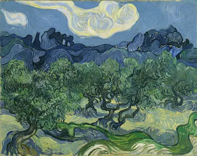 Olive Trees with the Alpilles in the Background, 1889. Museum of Modern Art, New York painting Vincent van Gogh