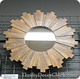 wood sunburst mirror