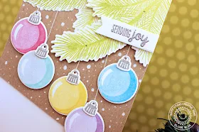 Sunny Studio Stamps: Holiday Style Pastel Ornament Card by Eloise Blue.