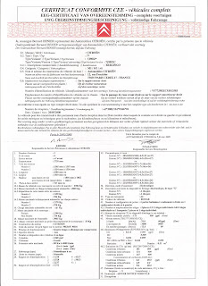 Citroen Certificate Conformite - Katt a nagyításhoz