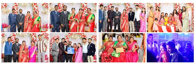 Guests congratulating newlyweds during post-wedding reception ceremony
