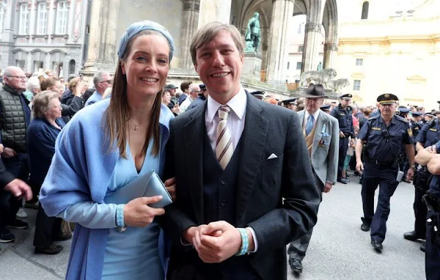 Princess Sophie-Alexandra wears a Bavaria diadem, and a wedding dress. Prince Alois and Princess Sophie
