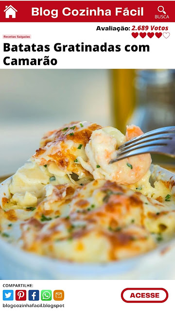 receita de batata gratinada com camarão