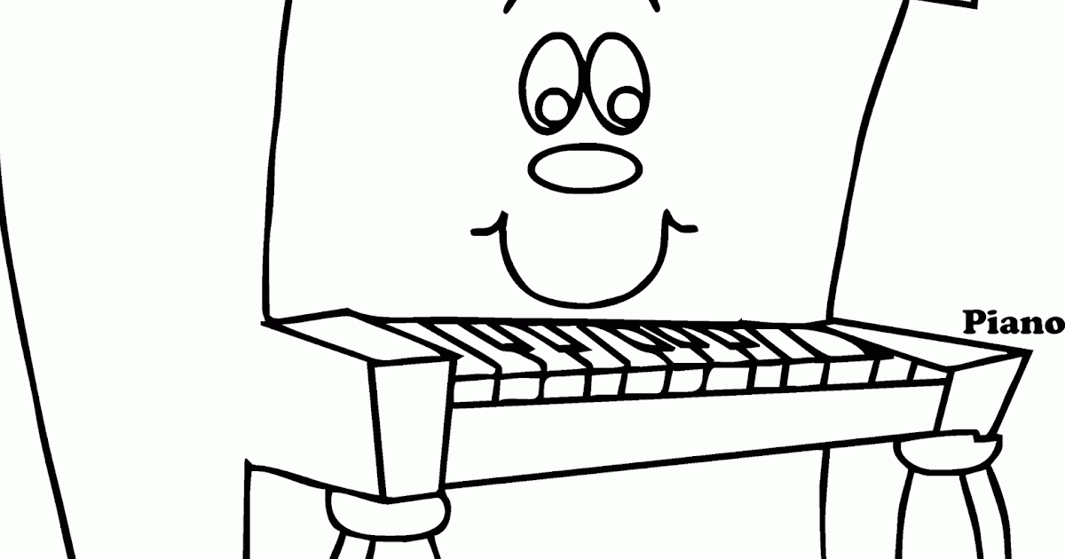 Mewarnai Gambar Alat Musik Piano Versi Kartun - Contoh 