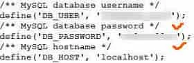 look for MySQL database username and password via softaculous