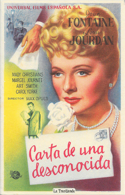 Carta de una Desconocida - Programa de Cine - Joan Fontaine - Louis Jourdan