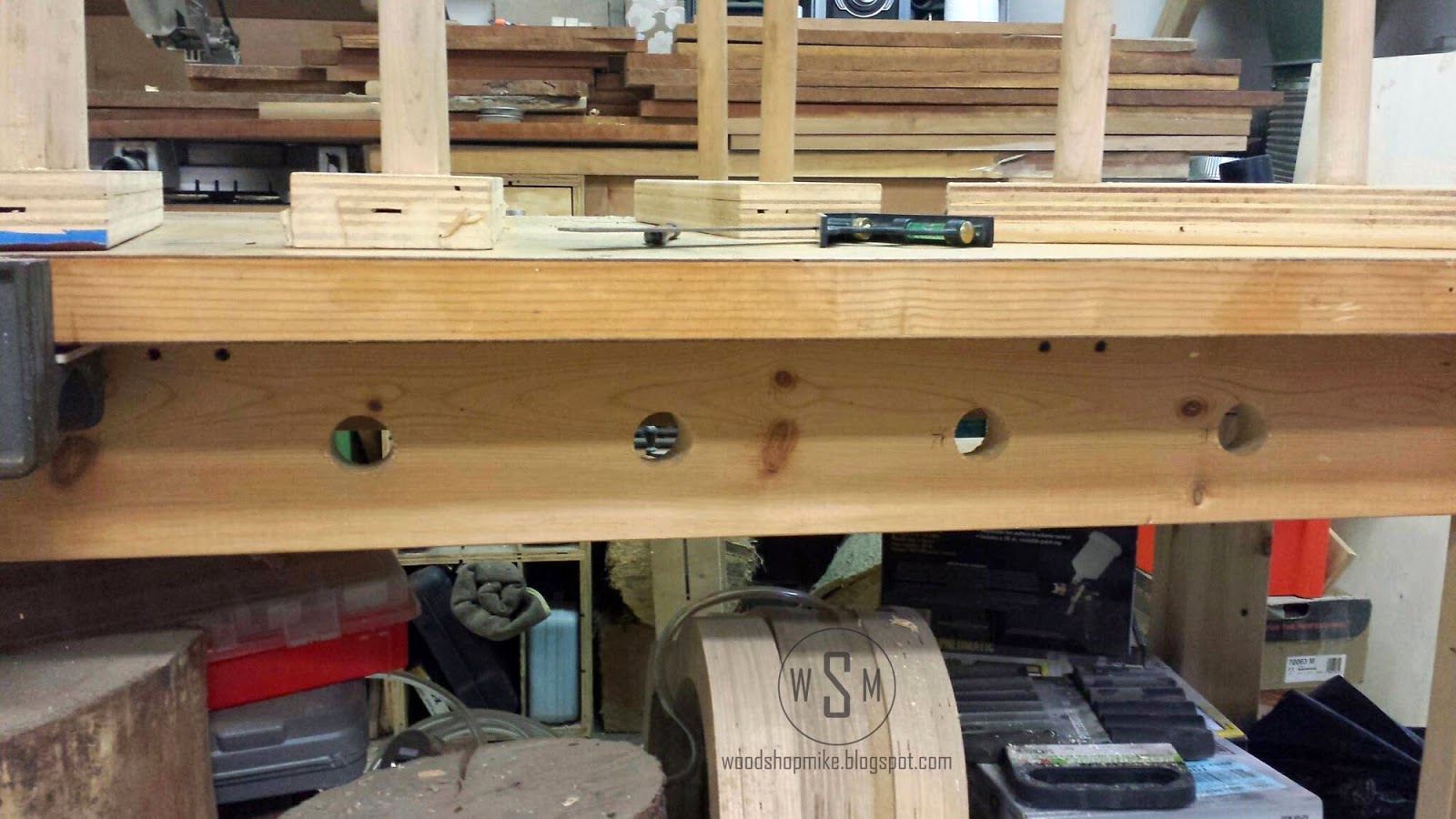 Work Bench Storage Hack, Keeping Sanding Blocks Out of Sight But Close at Hand