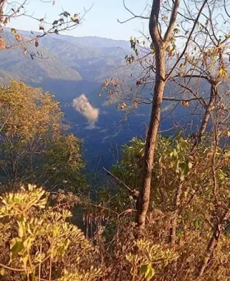 The Myanmar Army fighter jets that attacked Camp Victoria in Chin State, Burma, on January 10, 2023, also dropped a bomb on Indian soil. Locals confirmed it with evidence.