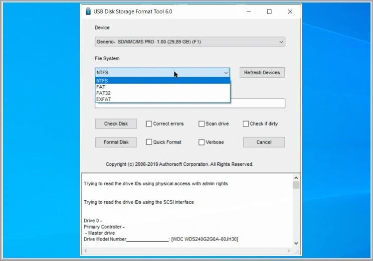 USB Disk Storage Format Tool : Mορφοποιήσετε οποιοδήποτε USB στικ σε FAT, FAT32, exFAT ή NTFS