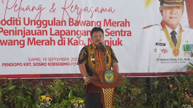 Bupati Nganjuk, Marhaen Djumadi, menerima kunjungan dari Pemprov  Sumatera Selatan bersama TPID, Kamis 14 September 2023