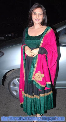 Vidya Balan in Designer Anarkali Churidar Dress