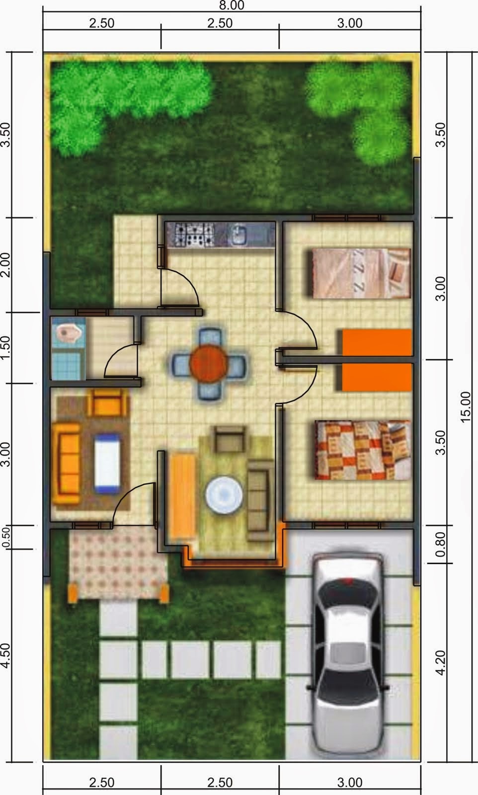 Gambar Denah Rumah Minimalis Modern 1 Lantai Terbaru 2015 