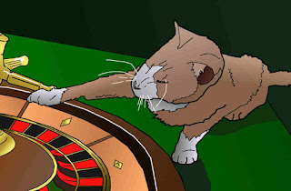 cat and roulette wheel